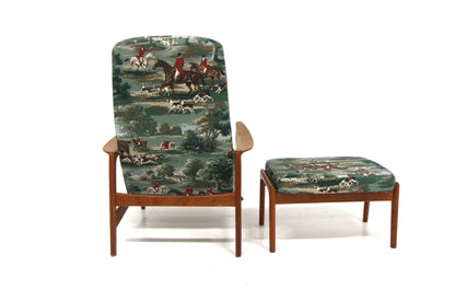Poltrona e poggiapiedi SIESTA Folke Ohlsson design svedese vintage 1960 | sw29269