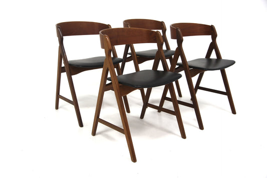 4 Sedie "Model 71" Henning Kjaernulf design danese vintage anni 50 | sw29361