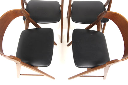 4 Sedie "Model 71" Henning Kjaernulf design danese vintage anni 50 | sw29361