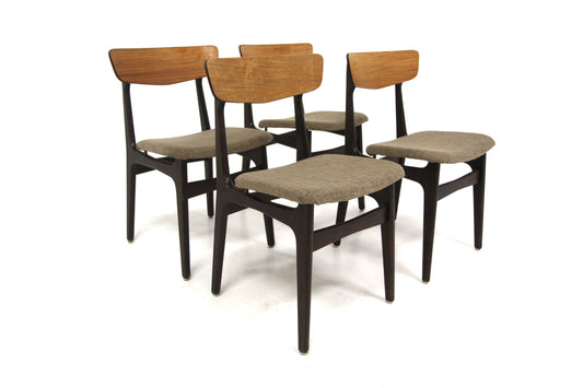 Sedie set di 4 palissandro design svedese vintage anni 50 | sw29387