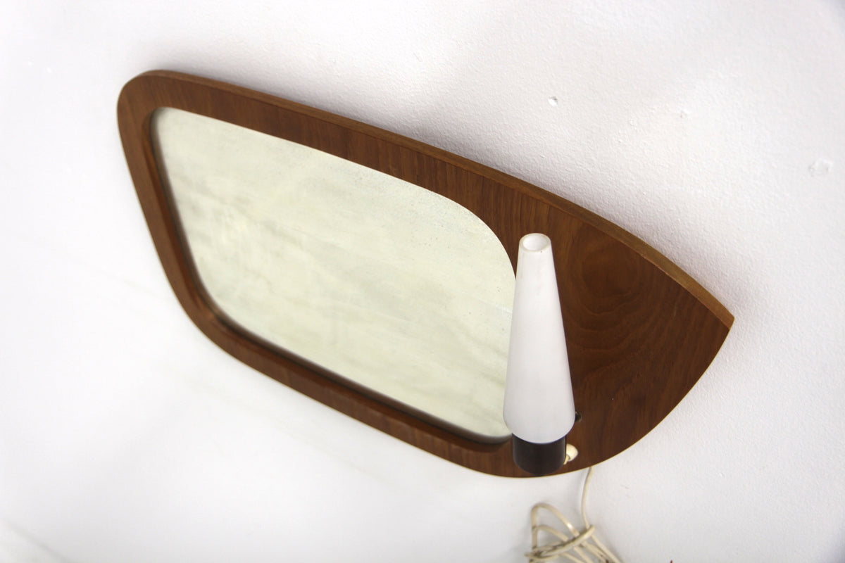 Specchio con lampada vintage design danese anni 50 | sw29494
