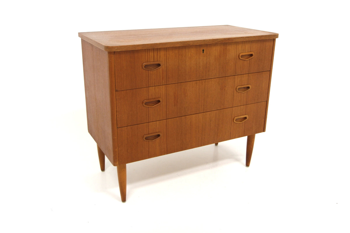 Cassettiera 3 cassetti teak design danese vintage anni 50 | sw29569