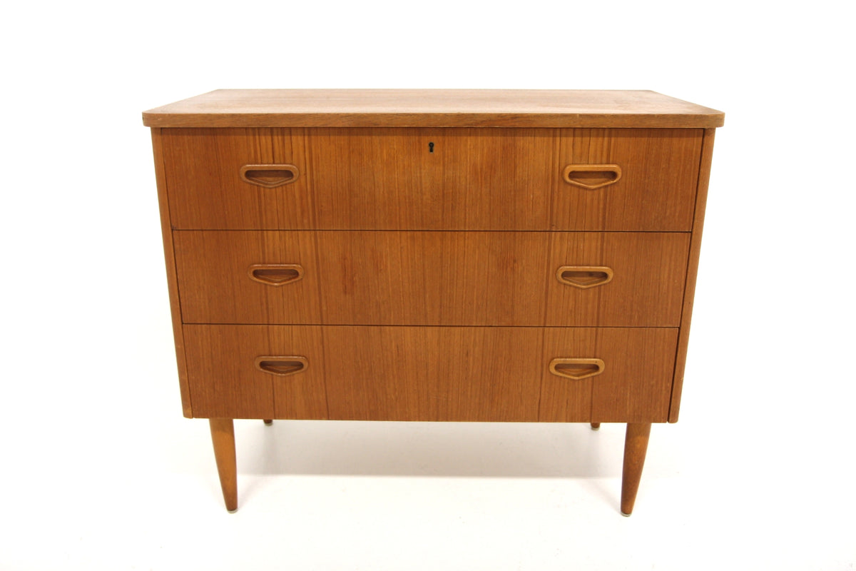 Cassettiera 3 cassetti teak design danese vintage anni 50 | sw29569