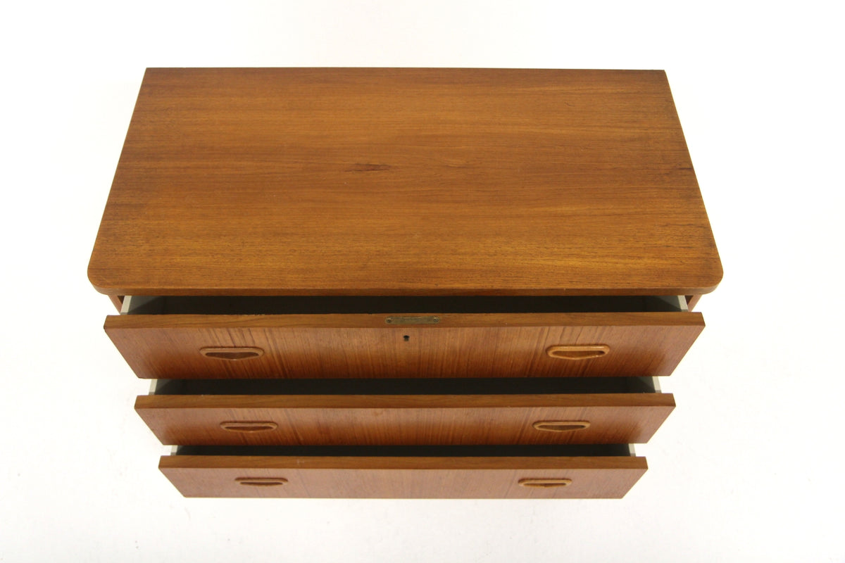 Cassettiera 3 cassetti teak design danese vintage anni 50 | sw29569