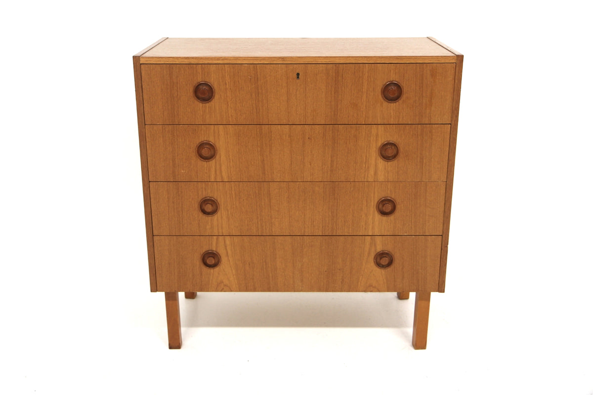 Cassettiera 4 cassetti teak design danese vintage anni 60 | sw29582