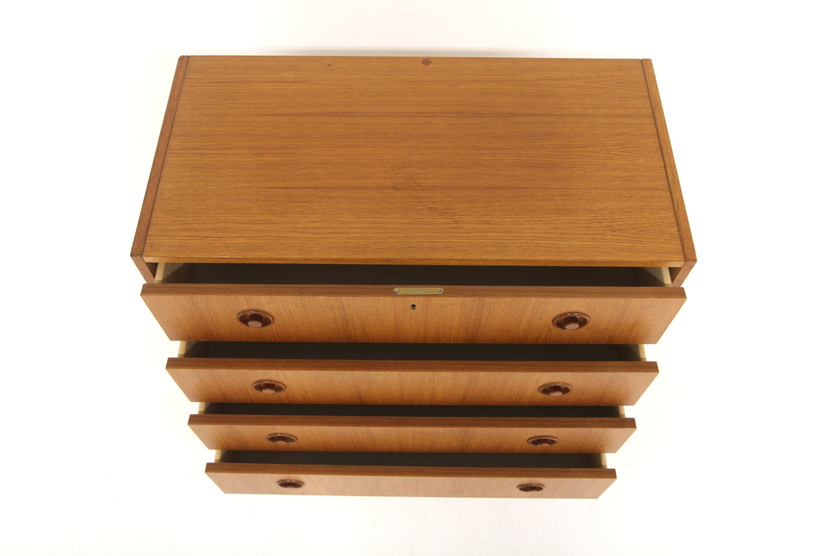 Cassettiera 4 cassetti teak design danese vintage anni 60 | sw29582