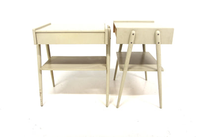 Comodini coppia bianco AB Carlström & Co Möbelfabrik design svedese anni 60 | sw29588