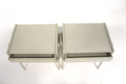Comodini coppia bianco AB Carlström & Co Möbelfabrik design svedese anni 60 | sw29588