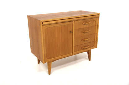 Sideboard 85cm con scrittoio e cassettiera teak design svedese anni 50 | sw29629