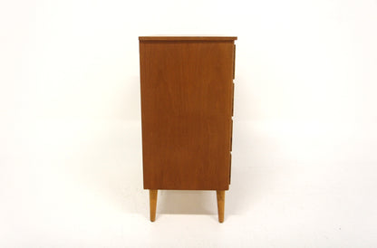 Cassettiera 4 cassetti teak e faggio design danese vintage anni 50 | sw29631