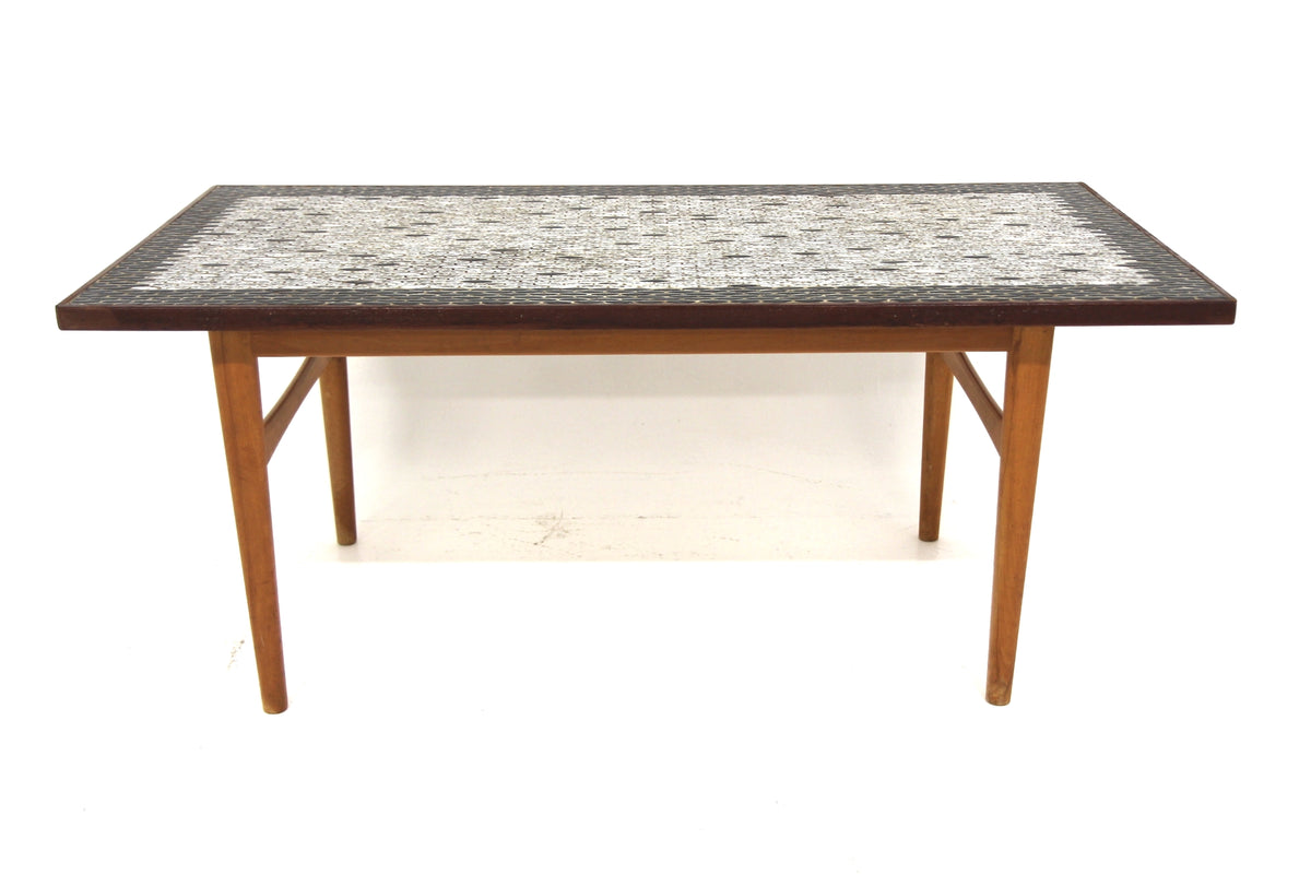 Tavolino teak e ceramica design svedese vintage anni 50 | sw29645
