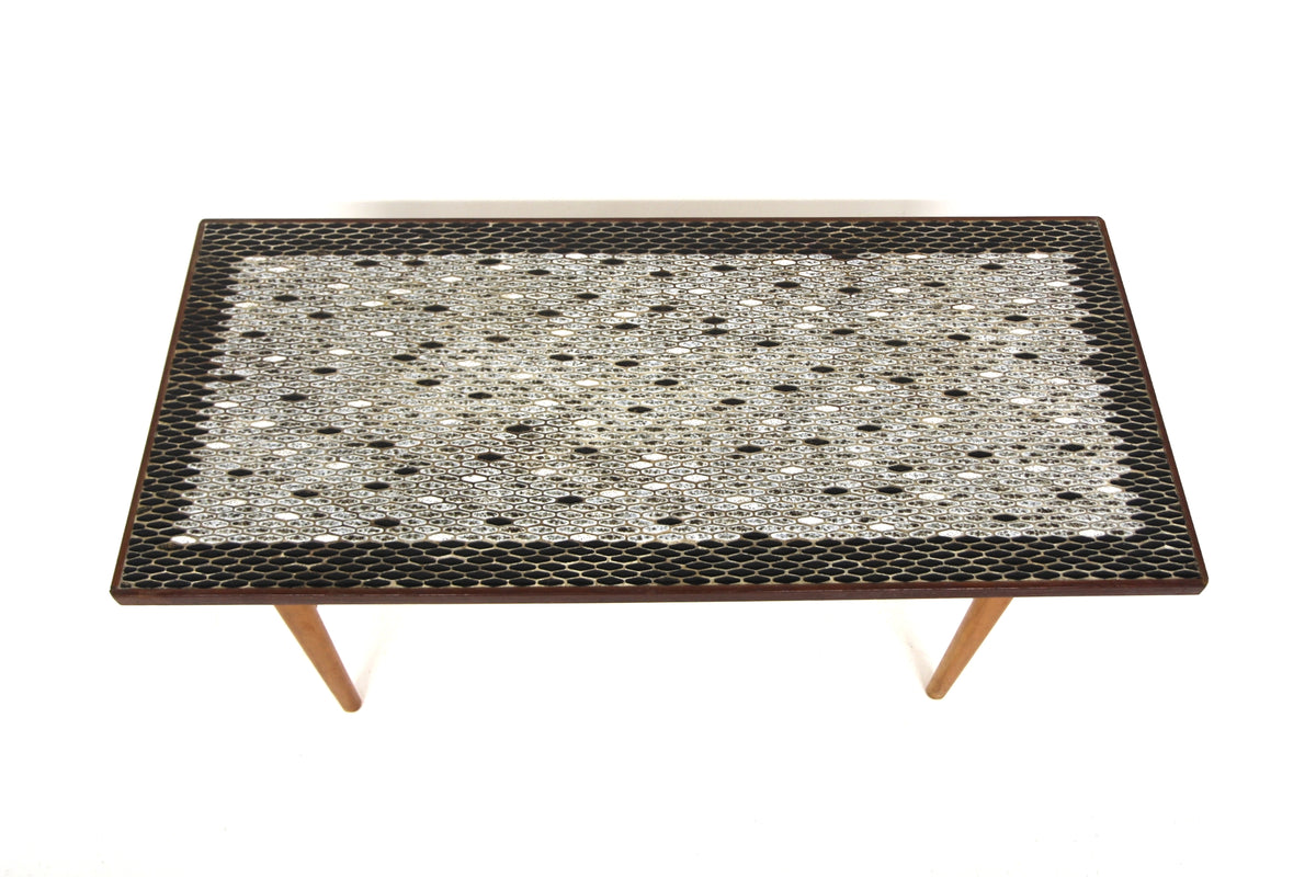 Tavolino teak e ceramica design svedese vintage anni 50 | sw29645
