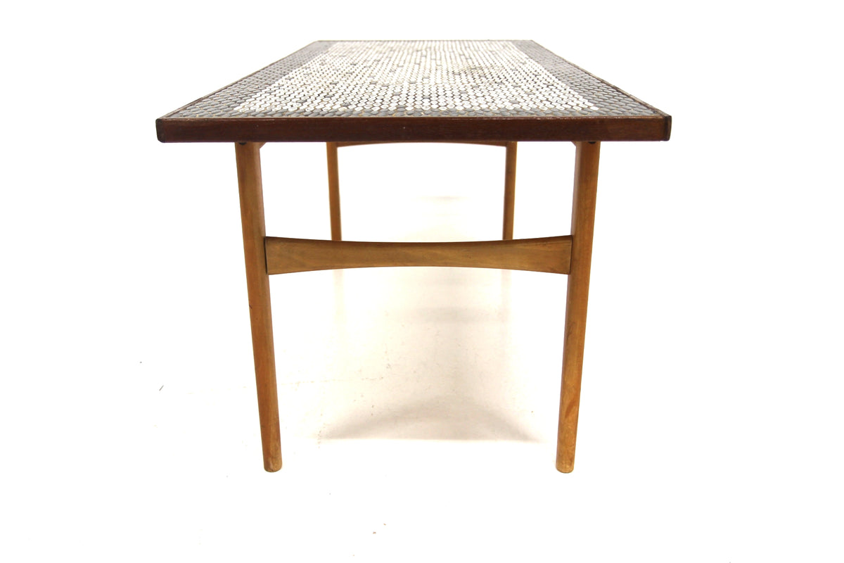 Tavolino teak e ceramica design svedese vintage anni 50 | sw29645