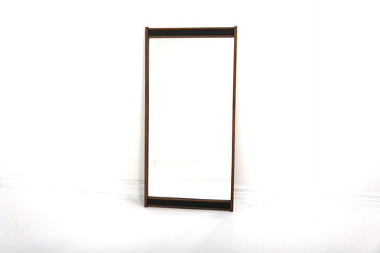 Specchio 115cm palissandro e pelle  vintage design svedese anni 60 | sw29647