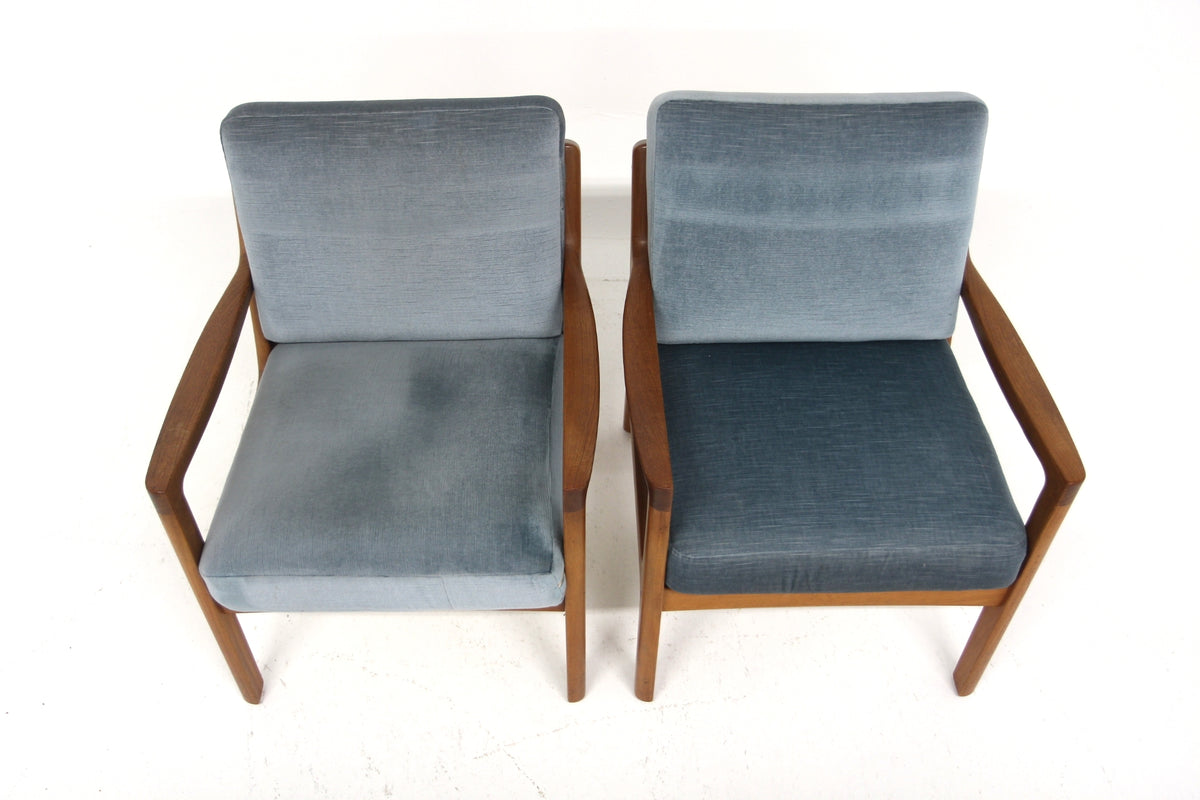 Coppia Poltrone Senator di Ole Wanscher design danese anni 60 | sw29685