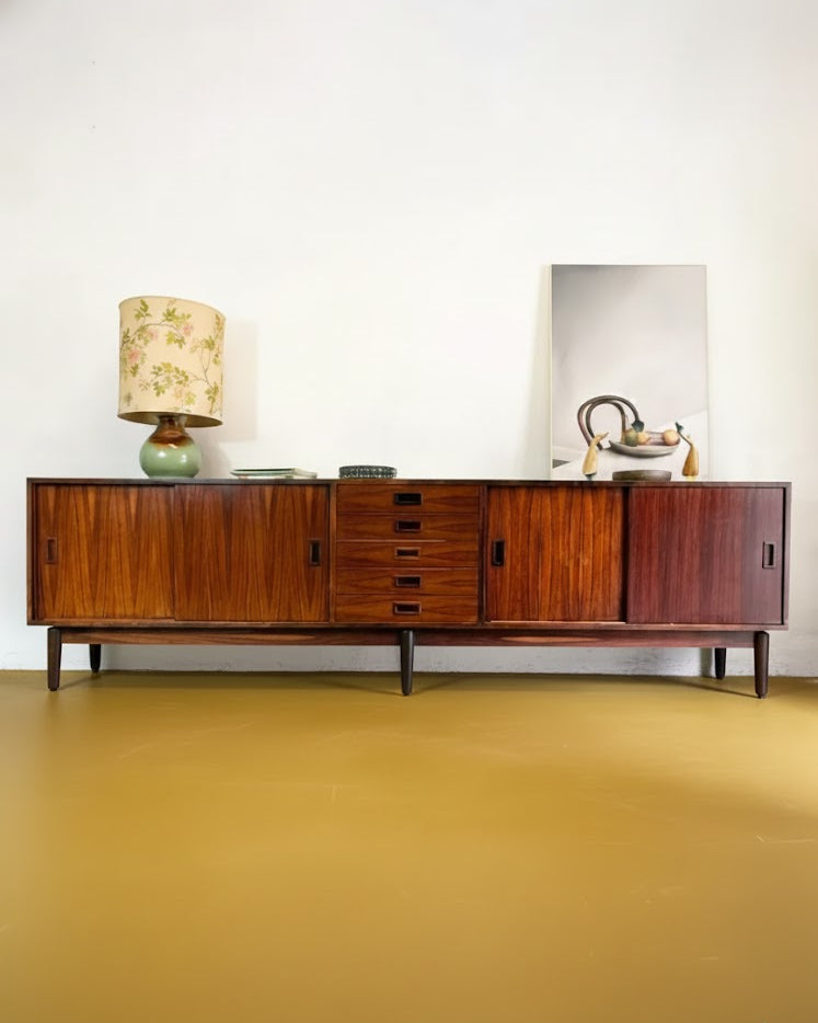 Sideboard Danese Palissandro 300cm | Ante Scorrevoli Cinque Cassetti