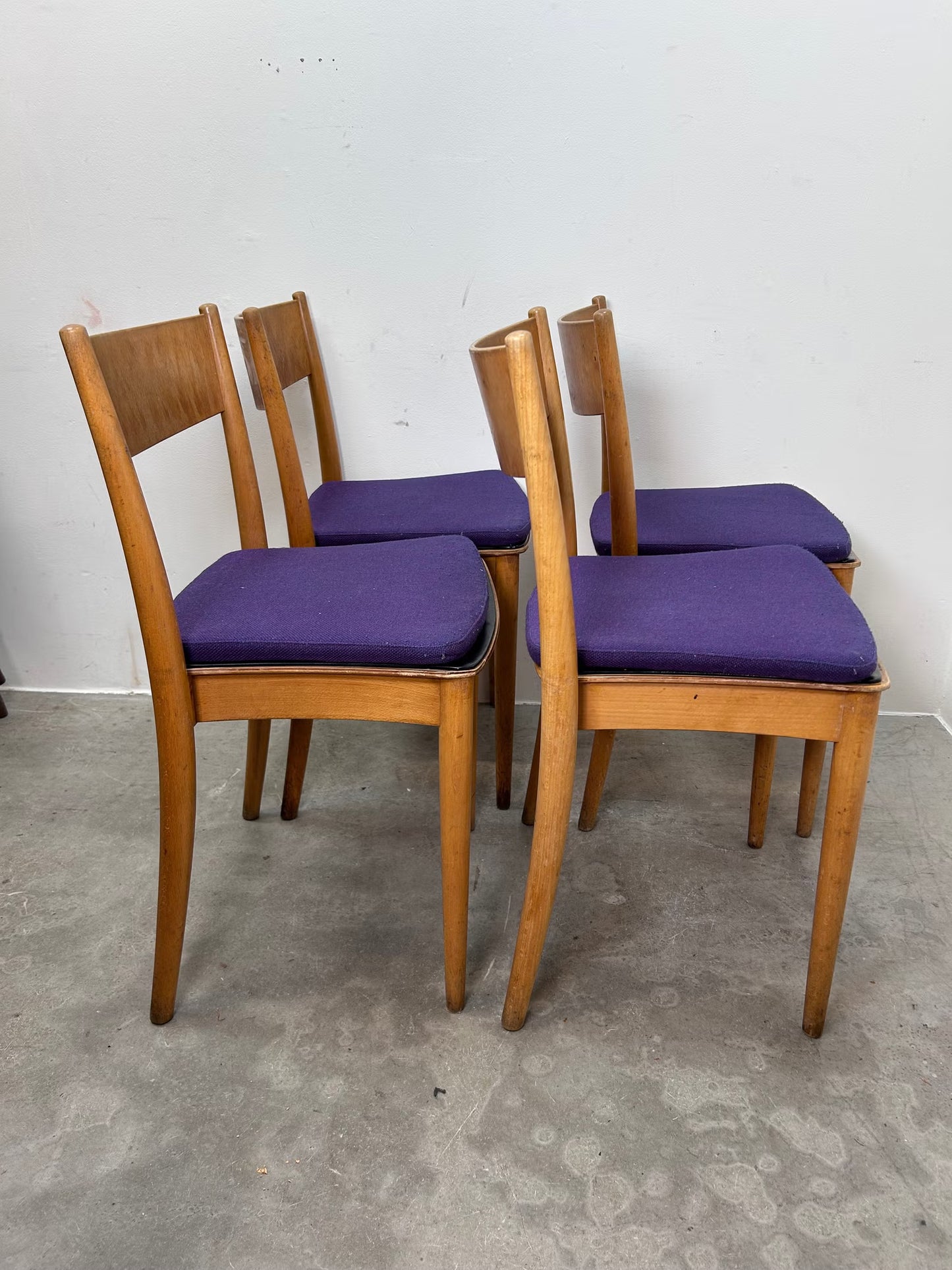 Set 4 Sedie faggio Peter Hvidt design svedese vintage anni 60 | nr10664