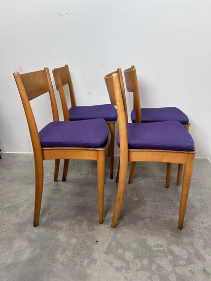 Set 4 Sedie faggio Peter Hvidt design svedese vintage anni 60 | nr10664