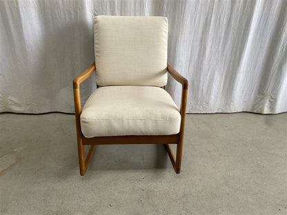 Sedia a dondolo Ole Wanscher vintage design danese anni 60 [j43626] misure L.62 H.85
