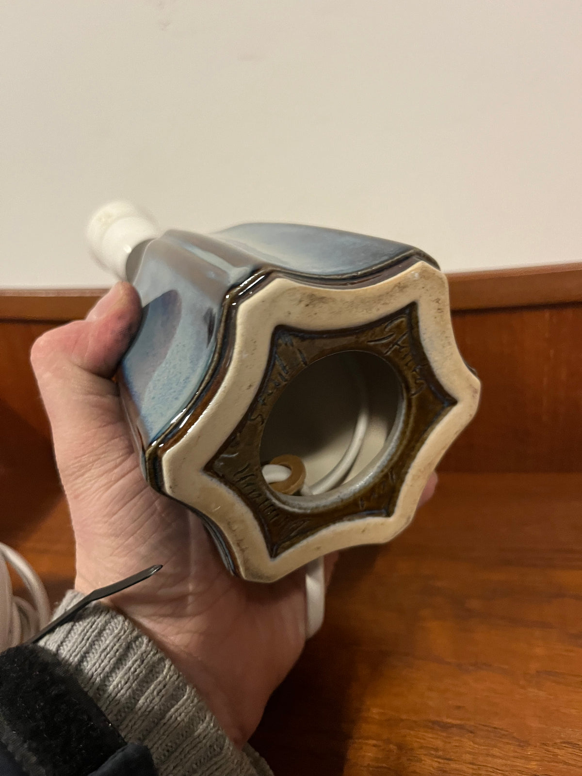 Lampada da tavolo Soholm blu design danese anni 50/60 | fz9619