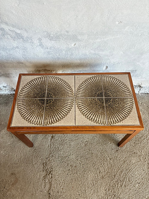 Tavolino palissandro con piastrelle design danese vintage anni 50 | ck2400