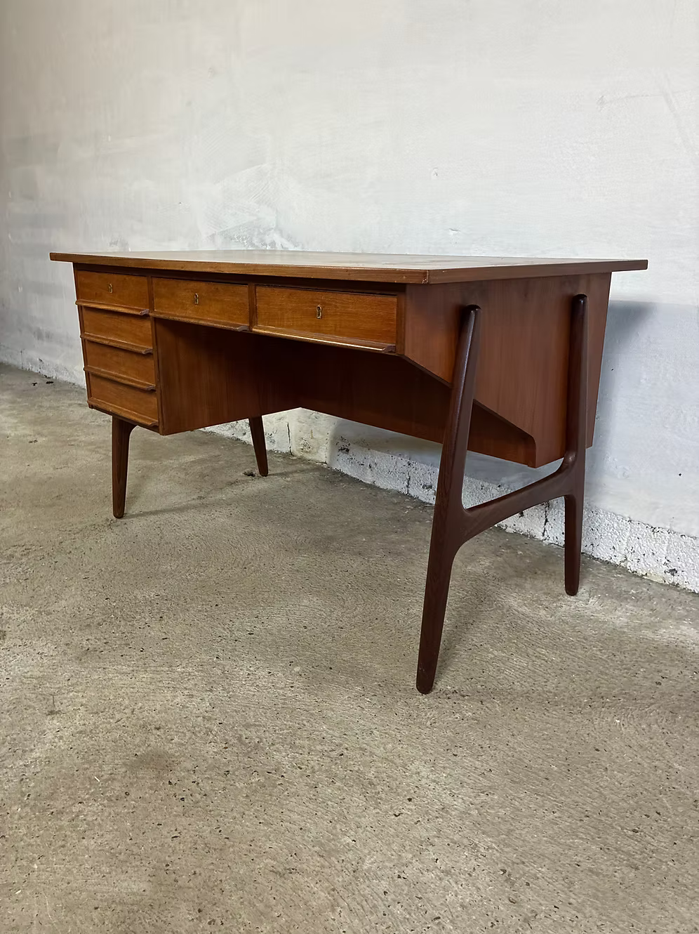 Scrivania teak 129cm design danese vintage anni 60 | ck2538