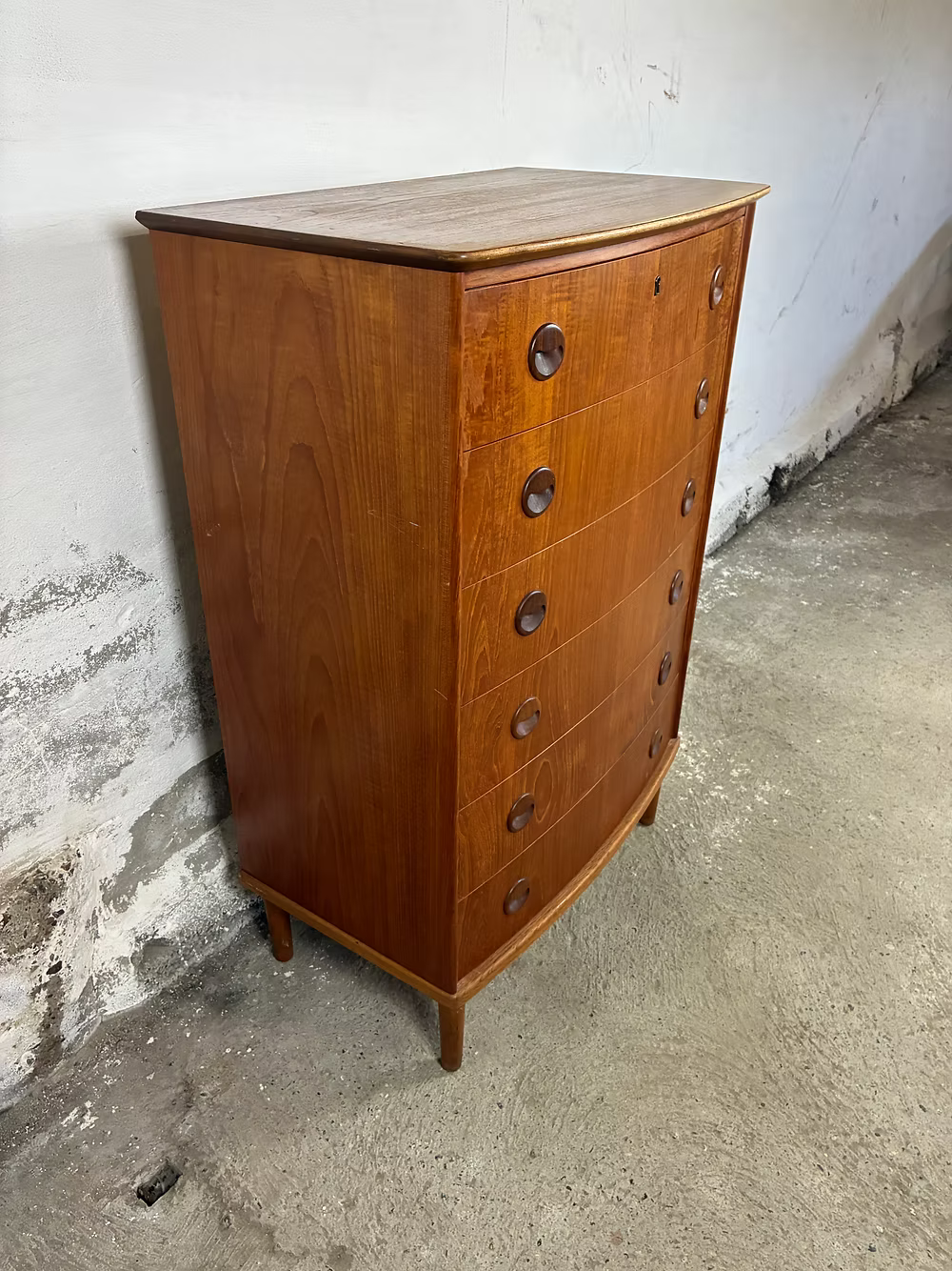 Cassettiera teak design danese anni 50 [ck2111] | 6 cassetti 111cm