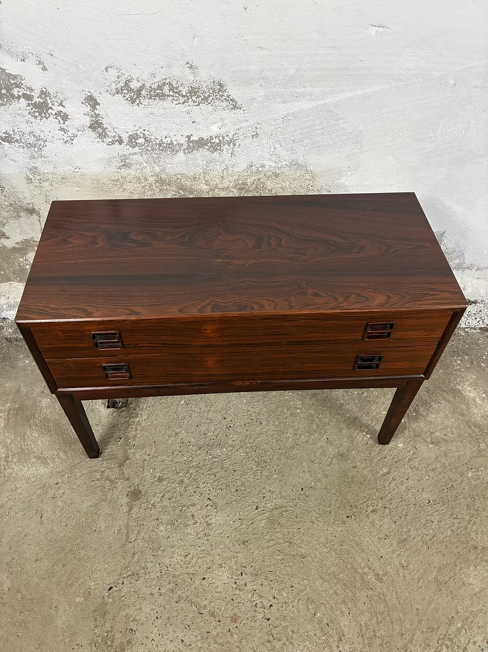 Cassettiera 2 cassetti danese anni 50 [ck2115] | palissandro 75cm