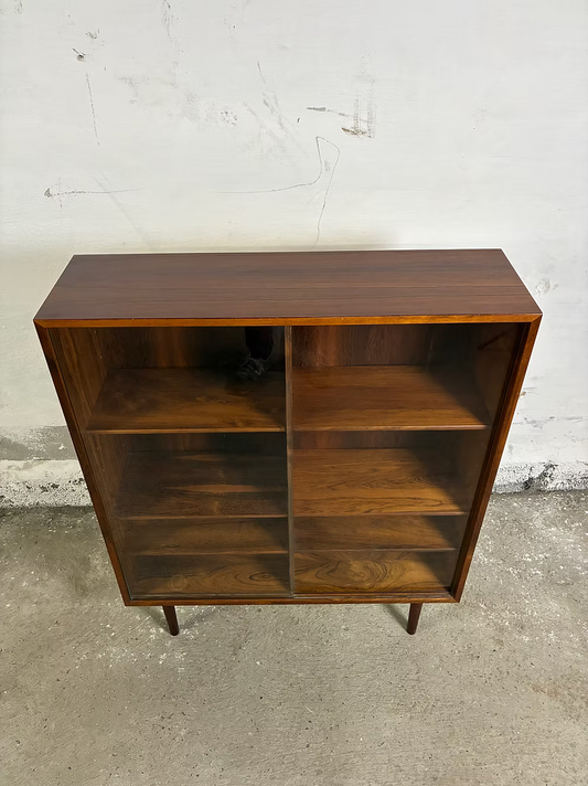 Libreria vetrina palissandro design danese anni 50 [ck2138] | misure L.85 H.106 P.25