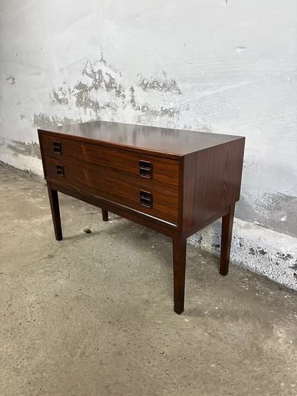 Cassettiera 2 cassetti danese anni 50 [ck2115] | palissandro 75cm