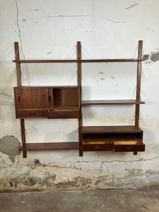 Libreria parete design danese anni 50 [ck1916] misure L.155 H.150