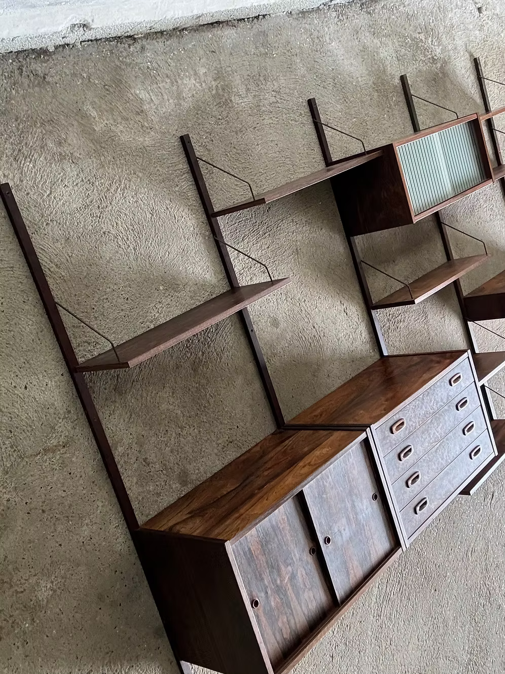 Libreria parete palissandro design danese anni 50 | ck2434