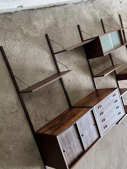 Libreria parete palissandro design danese anni 50 | ck2434