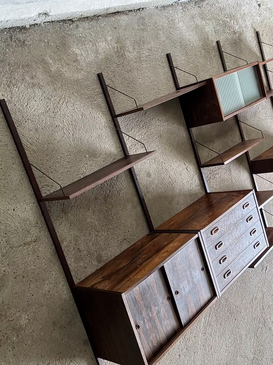 Libreria parete palissandro design danese anni 50 | ck2434