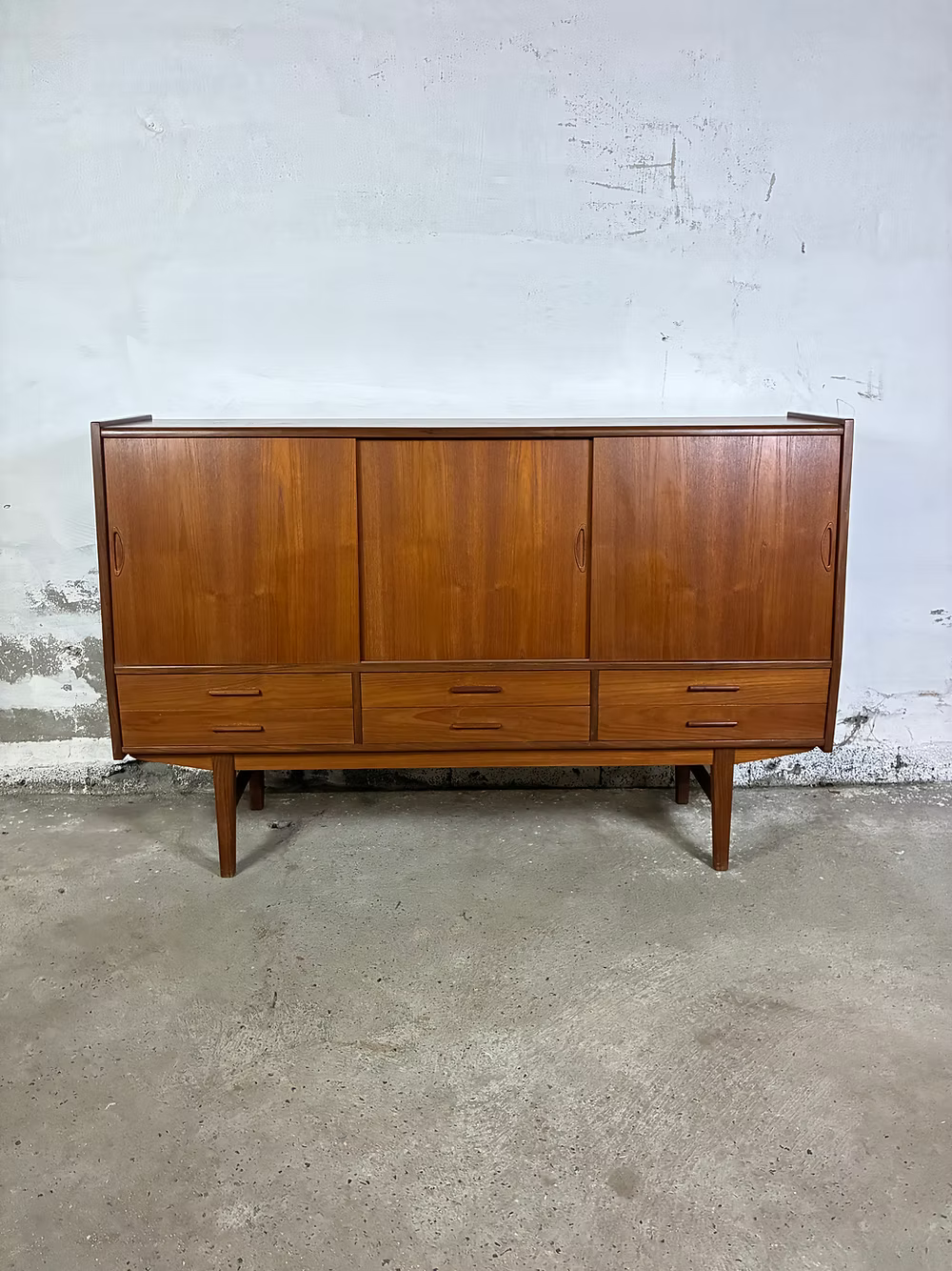 Credenza teak design danese vintage anni 50 [ck2125] | 3 ante 180cm