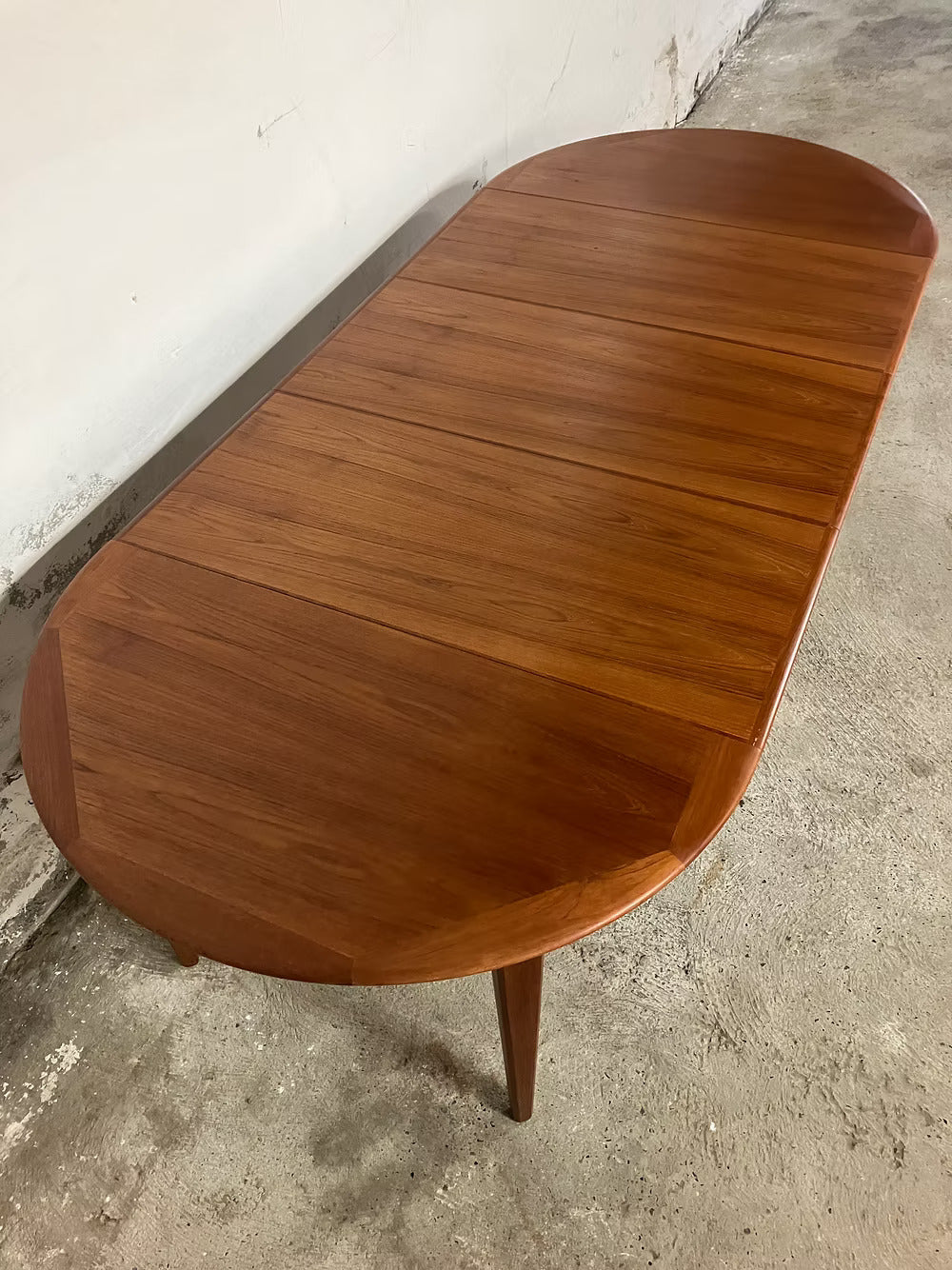 Tavolo rotondo design danese vintage anni 60 [ck2004] misure L.113 +3x50