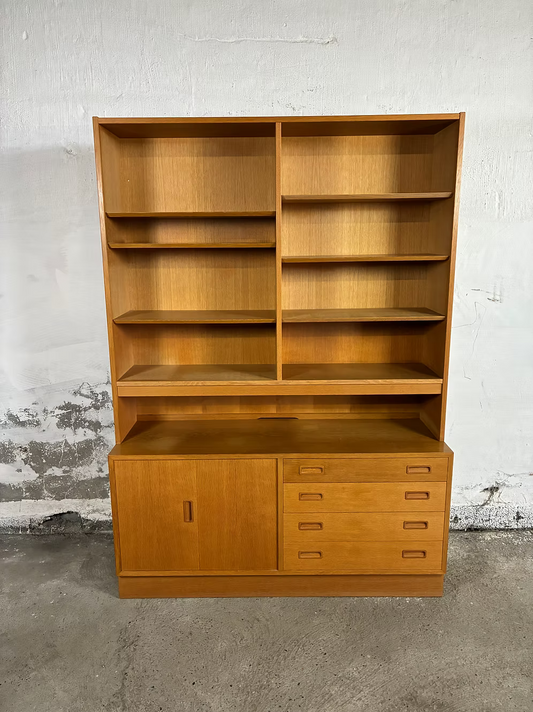 Libreria credenza rovere design danese anni 50 [ck2161] | misure L.138 H.195 P.43