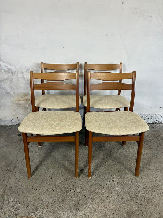 Set 4 Sedie teak design vintage anni 50 | ck2498