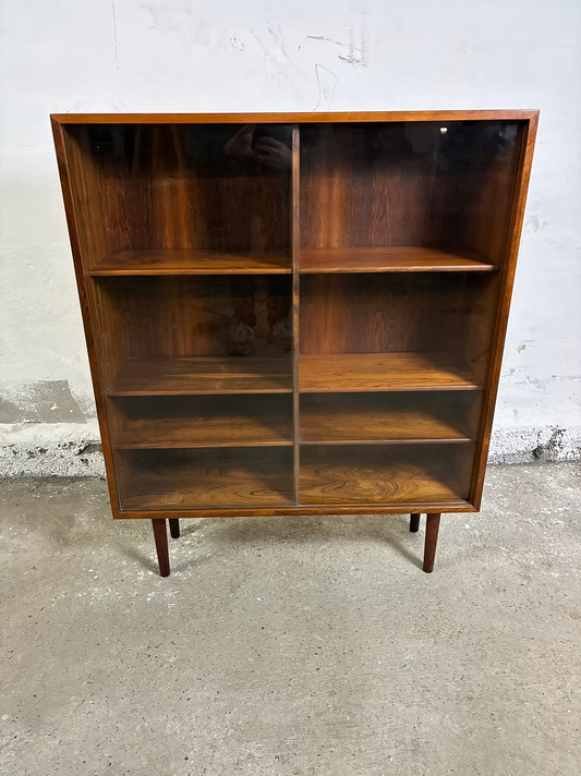 Libreria vetrina palissandro design danese anni 50 [ck2138] | misure L.85 H.106 P.25