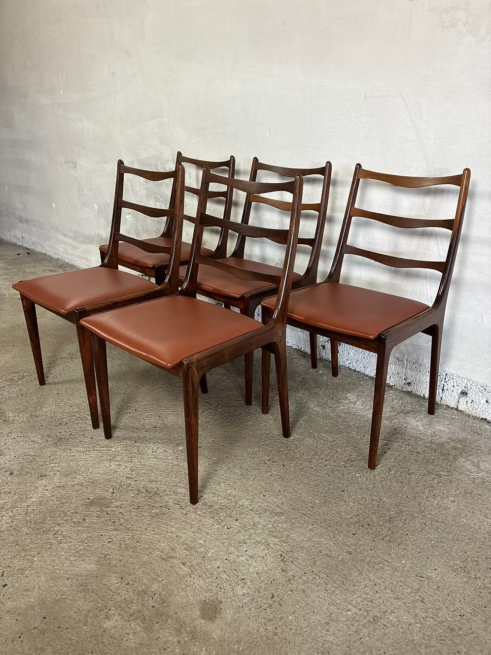 Set 5 sedie Johannes Andersen palissandro design danese vintage | ck2529