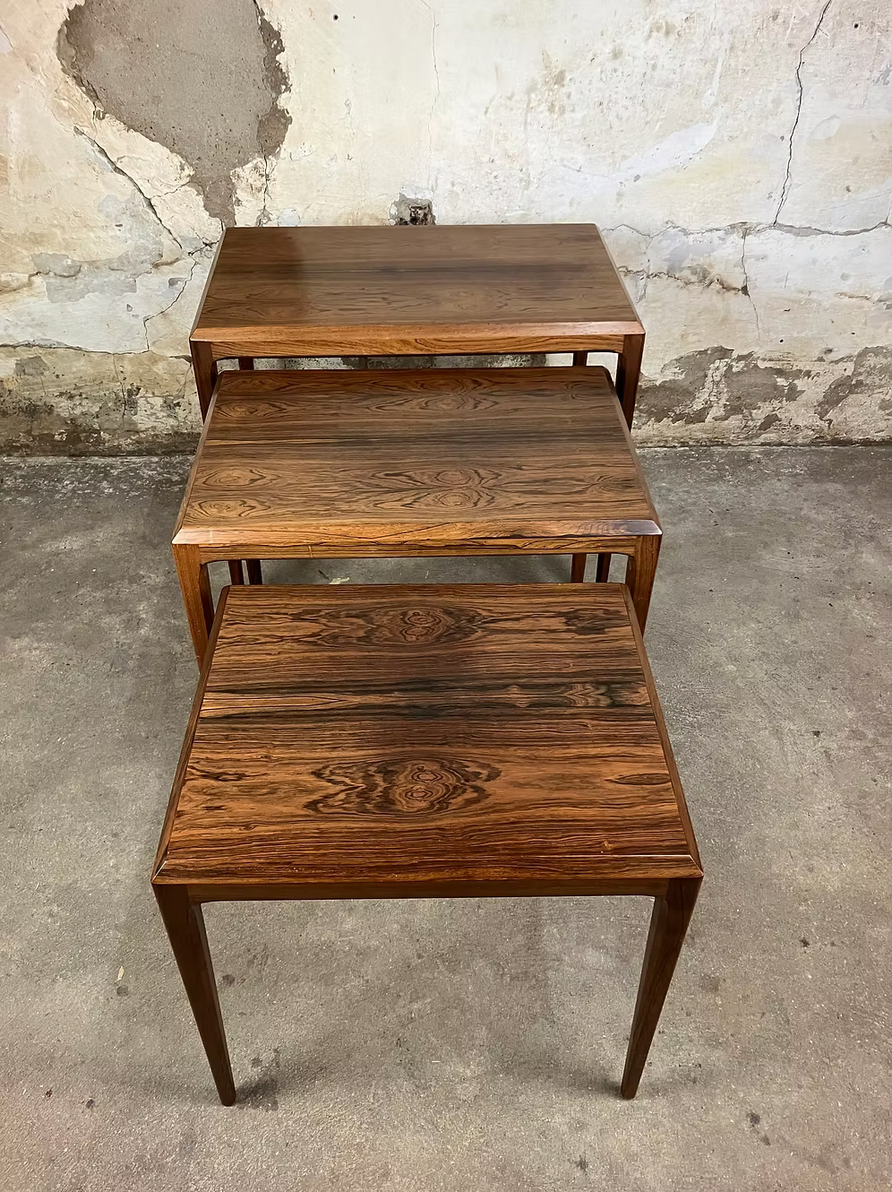 Tavolini tris Johannes Andersen design danese vintage anni 50 [ck1853] misure da richiedere