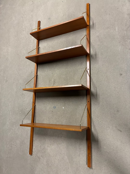 Libreria parete design danese anni 50 [ck2146] | teak 198cm