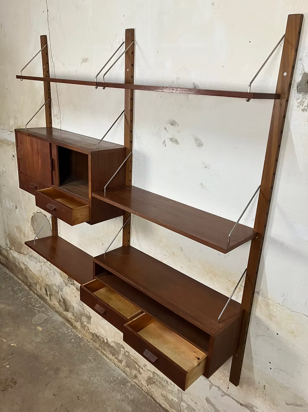 Libreria parete design danese anni 50 [ck1916] misure L.155 H.150