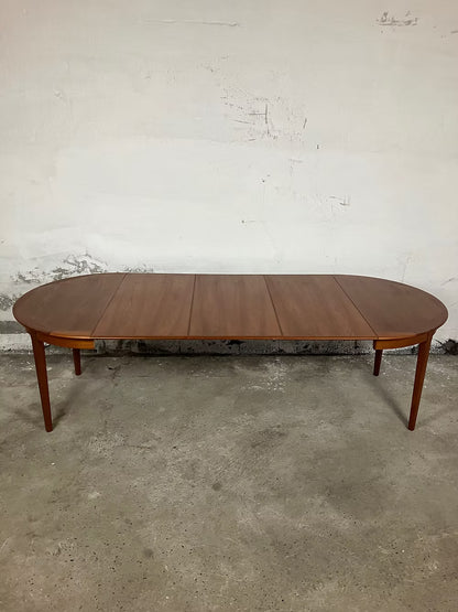 Tavolo rotondo design danese vintage anni 60 [ck2004] misure L.113 +3x50