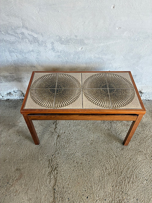 Tavolino palissandro con piastrelle design danese vintage anni 50 | ck2400