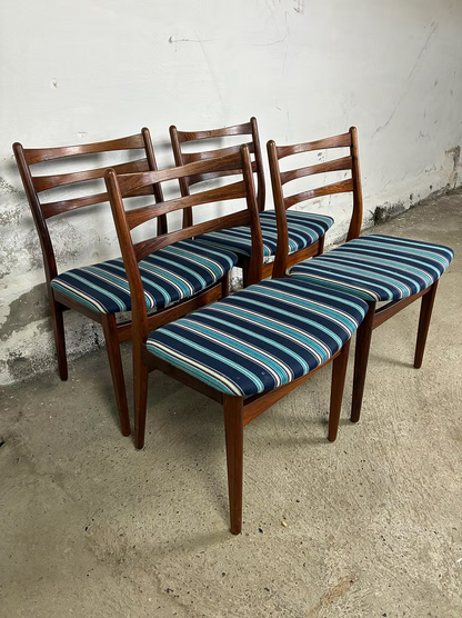 Set 4 Sedie palissandro design danese vintage anni 60 | ck2285