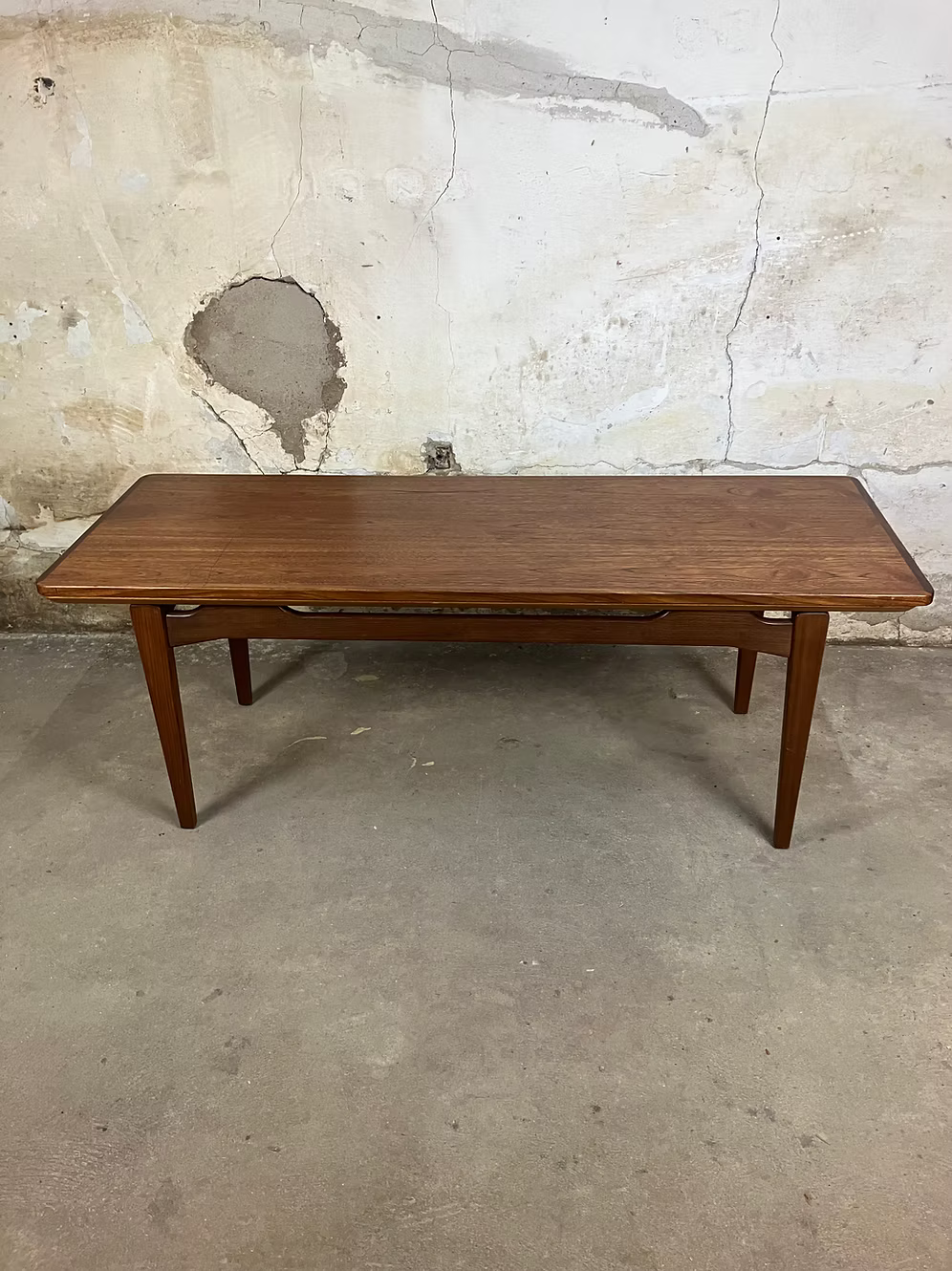 Tavolino con prolunghe vintage design danese anni 50 [ck1987] misure L.140 +15 +15 P.50