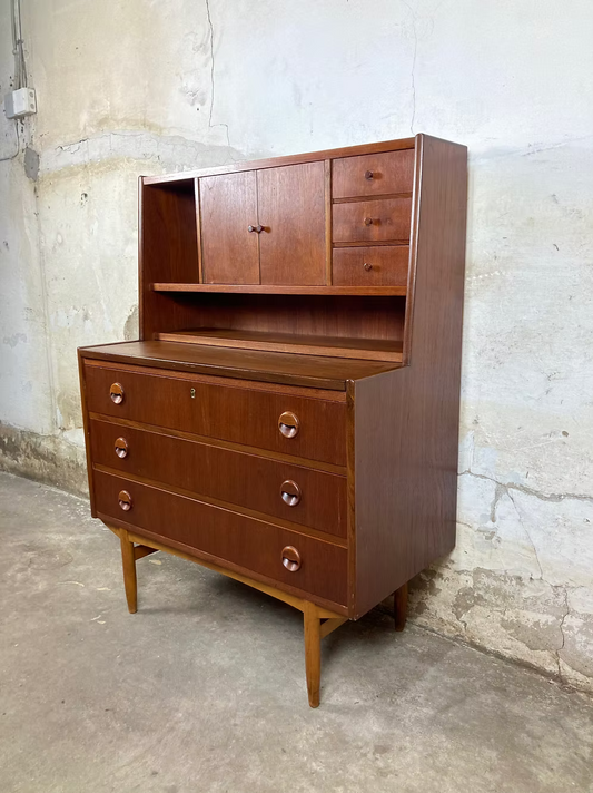 Scrittoio teak e rovere design danese vintage anni 50 | ck1536