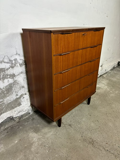 Cassettiera 5 cassetti danese anni 50 [ck2126] | teak 104cm
