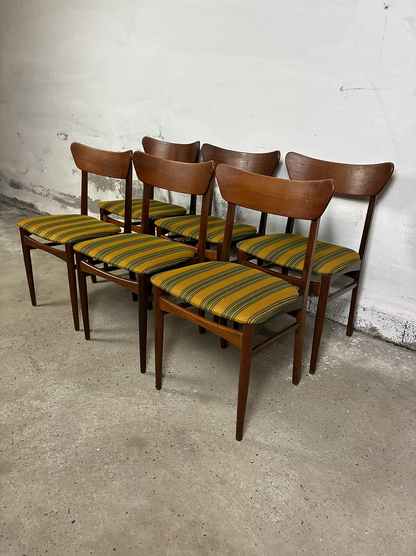 Set di 6 sedie teak design danese vintage anni 60 [ck2251]